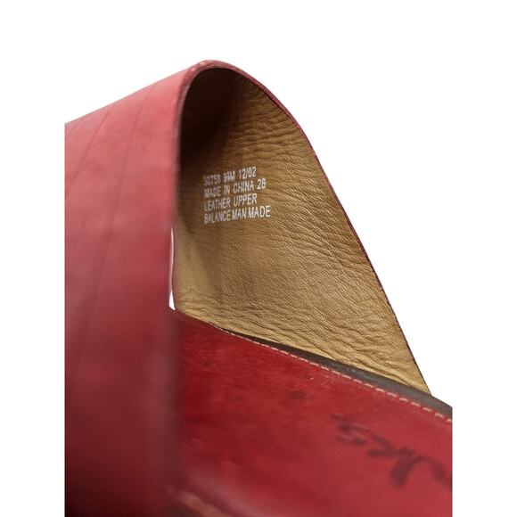 CLARKS Red Bendables Women's slides wedge leather Sandals 9.5M Office Casual - Picture 6 of 7